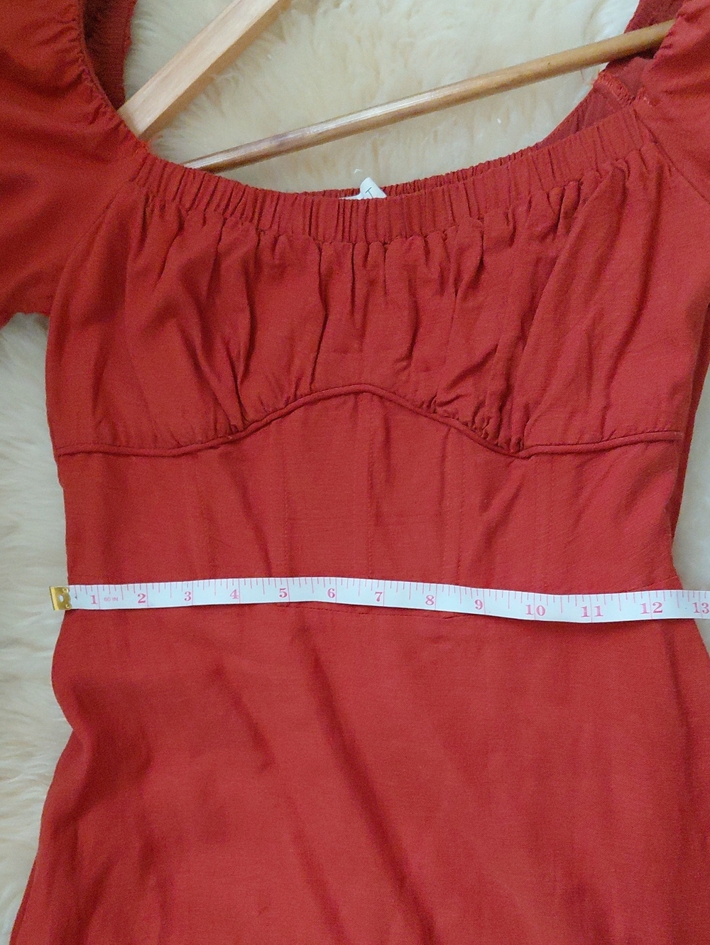 ASTR Darcy Puff Sleeve MIDI DRESS RUST XS/S - Picture 13 of 13